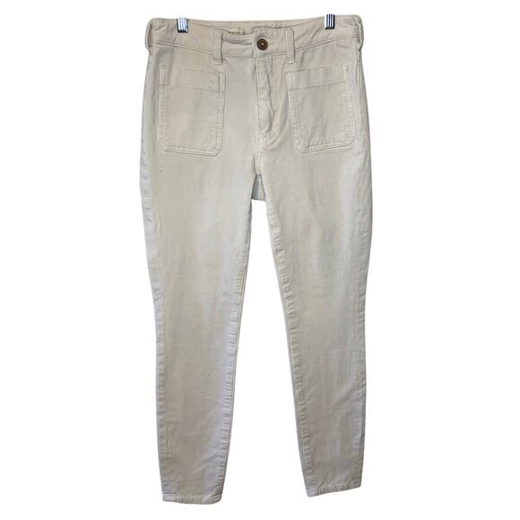 Pilcro by Anthropologie High-Rise Skinny Ivory Corduroy Pants Size 27 Minimalist - Picture 3 of 14